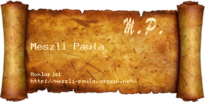 Meszli Paula névjegykártya